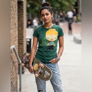 Y2K Harajuku Lovers Green Graphic Tee